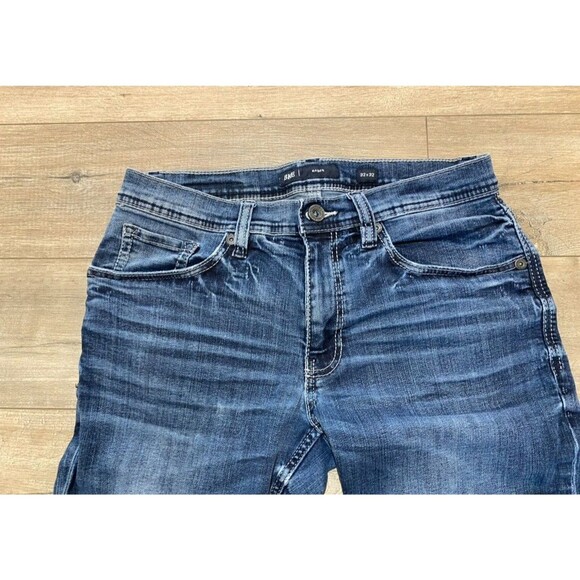 BKE Buckle Mason Tapered Mens 32X28 Thick Stitch Whiskers Blue Denim Jeans - Picture 2 of 9